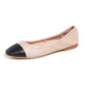 Tory Burch color block cap toe ballet flats. Size 9.5